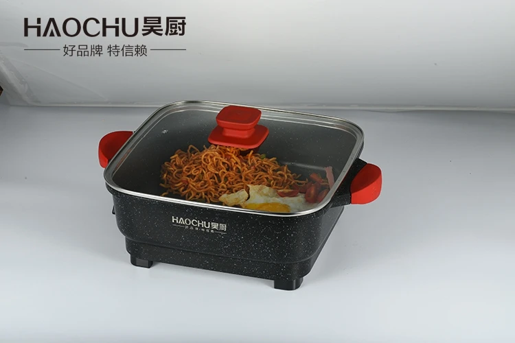 
CE Approve Home use Electric non stick pan 32*32*9.5cm Rectangular Aluminum wholesale cooking pot 