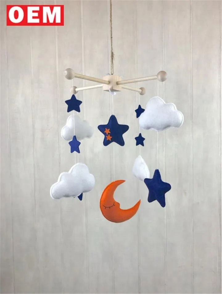 
YLM Yellow and gray nursery decor baby Crib mobile Moon and stars 