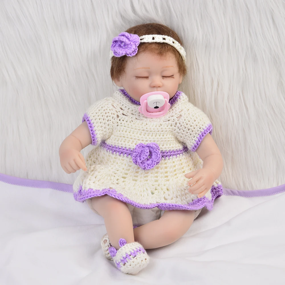 
Sleeping Lifelike Reborn Girl Baby Doll 17'/43 CM Silicone Vinyl Realistic Babies Newborn Handmade Doll Toy Kids Birthday Gift 