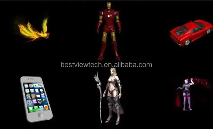 3D Pyramid Hologram Display Showcase full HD 3d holographic projection