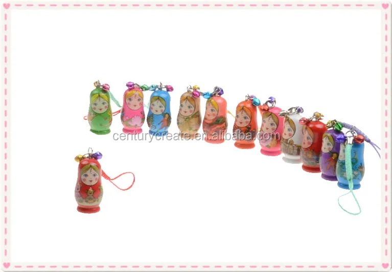 Wood Matryoshka Wooden wooden kids Russian Dolls Keychains