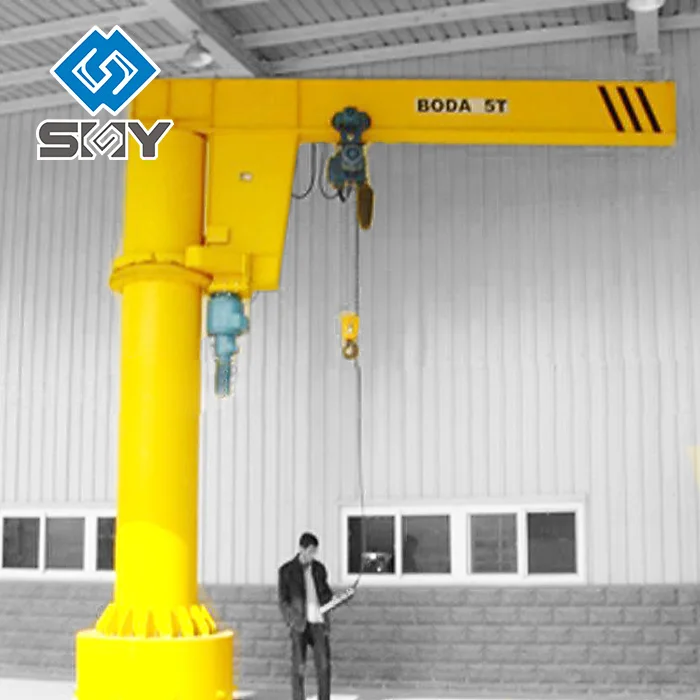 Pillar fixed jib boom crane Electrical hoist crane 500kg