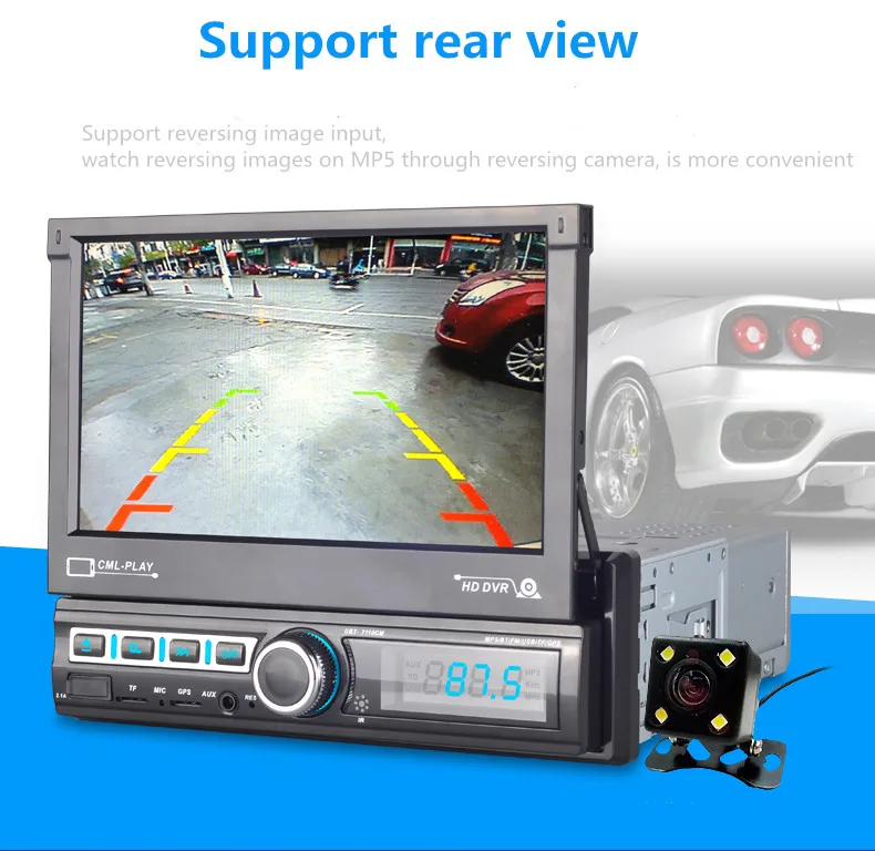 New Single Din 7inch Car DVD Player With FM USB Mirror link Option GPS