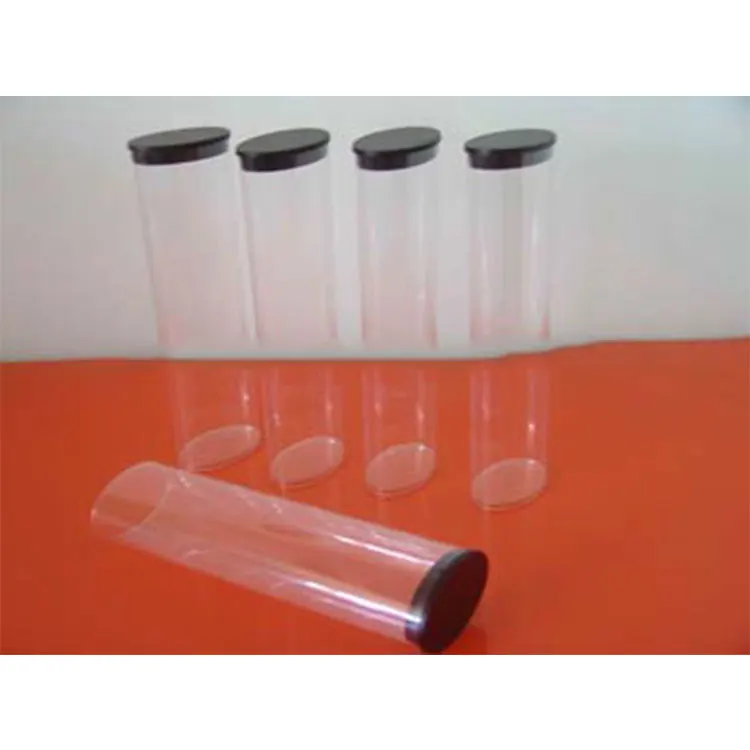 Factiry Price Transparent Pvc Clear Oval Plastic Pp Tube Packaging Tube With Black Pp Plug