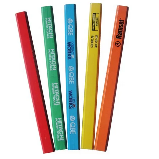 wooden carpenter pencil with logo printed/HB black lead carpenter pencil