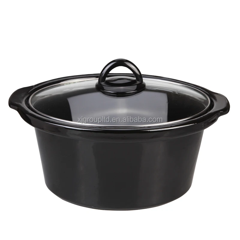 XJ-13218C 3.5L Medium Slow Cooker with Red Indicator Light and Black Injection Molding
