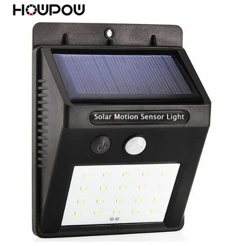 HOWPOW Waterproof 20 LED Solar Power PIR Motion Sensor LED Light for Outdoor Pathway Garden Wall