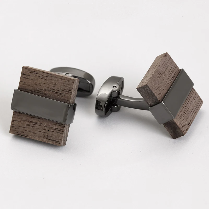 Оптовая продажа, классические деревянные Запонки, модные мужские запонки под заказ, деревянные Запонки для рубашек