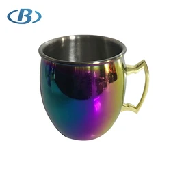 High Quality 16oz Stainless Steel Julep Moscow Mule Mug Beer Cup with Different Color