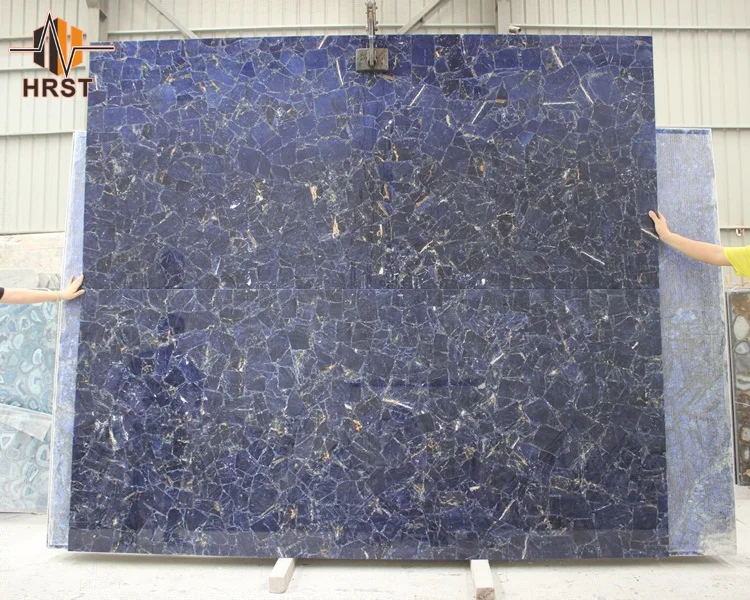 
Natural translucent sodalite blue agate gemstone slab 