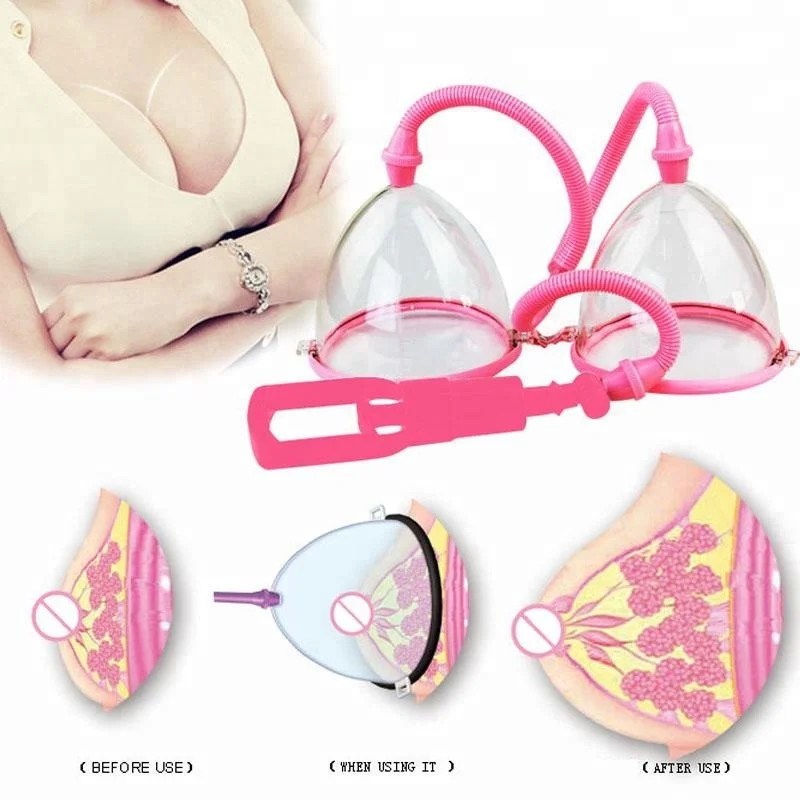 Modern Breast Massager Dual Vacuum Suction Cup Breast Enlargement Pump Set