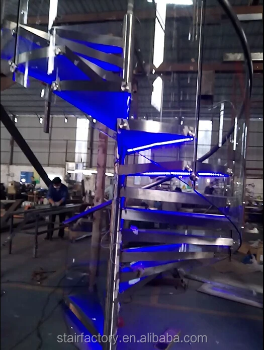 
spiral staircase steel-tempered glass spiral staircases LED steel-tempered glass spiral staircases TS-357 