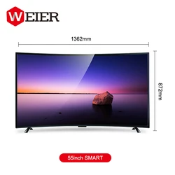 Weier New Design Full Color Slim LED LCD 65 55 Inch Smart 4k Curved TV
