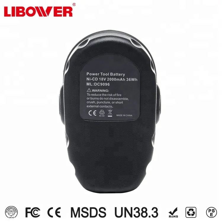 Lowest Price Li-ion power tool battery for Cordless Drills DC9096 NI-MH 18V 2.0Ah battery with Black&Yellow color