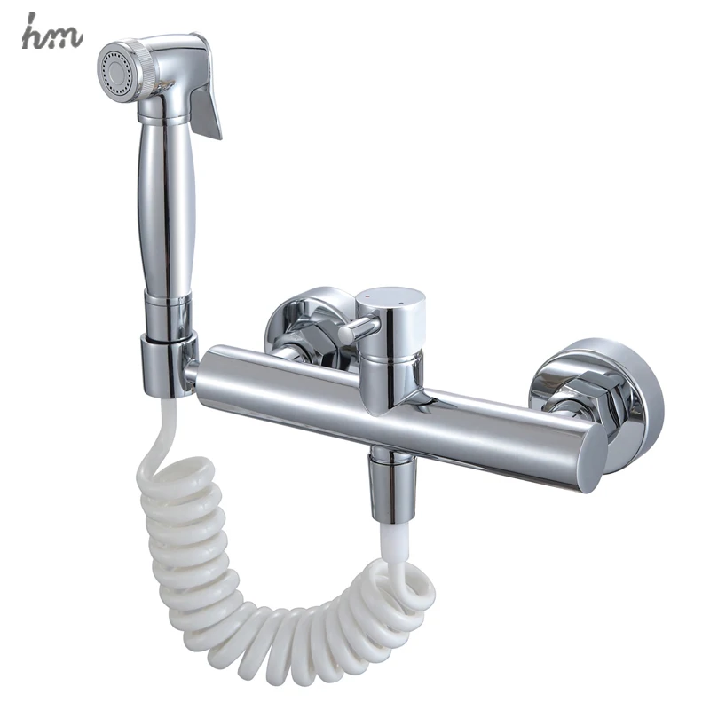 
Portable Wall Mounted High Pressure Toilet Nozzle Bidet Mixer Tap Spray Gun Faucet Set 