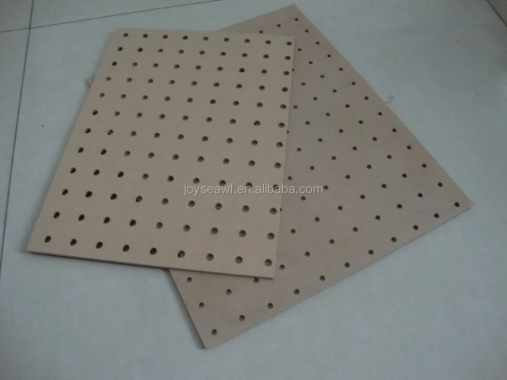 
hole board perforated mdf wood wall board/melamine and raw hardboard peg board 