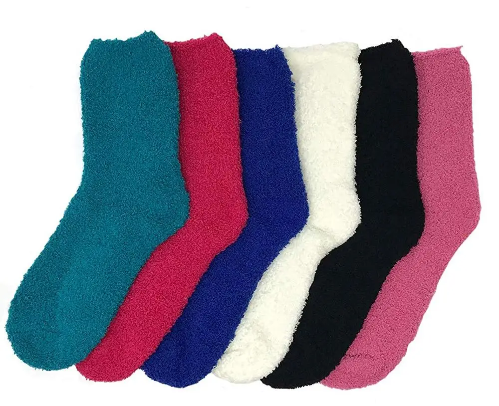 wholesale polyester fleece holiday women microfiber fuzzy fluffy socks