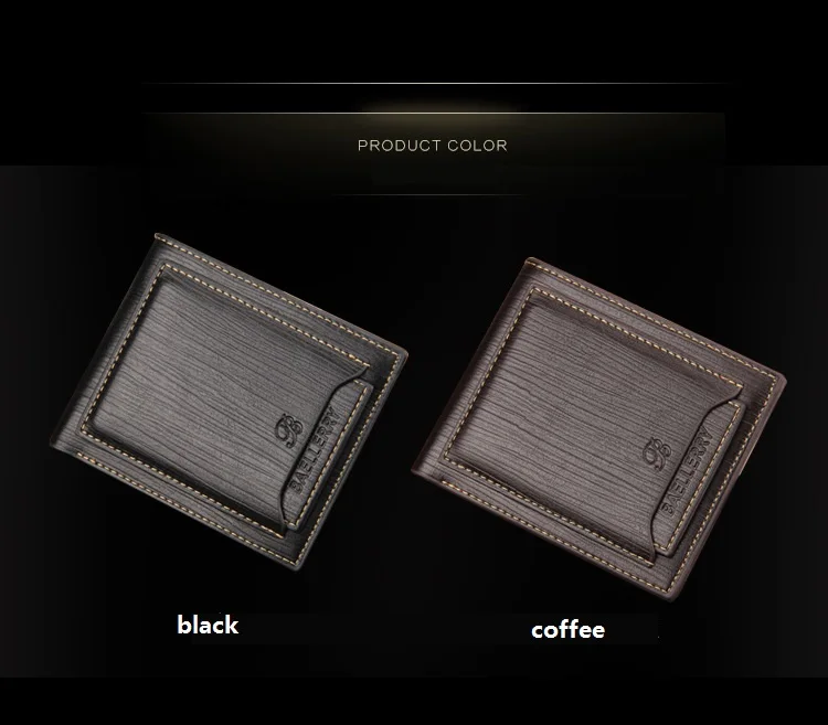 baellerry  PU leather short style Hot selling classic wallets  For Men With drawer cards,Male coin purse Card Holder Case