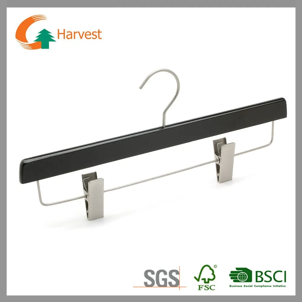 High quality nickel hook wooden skirt pant hanger