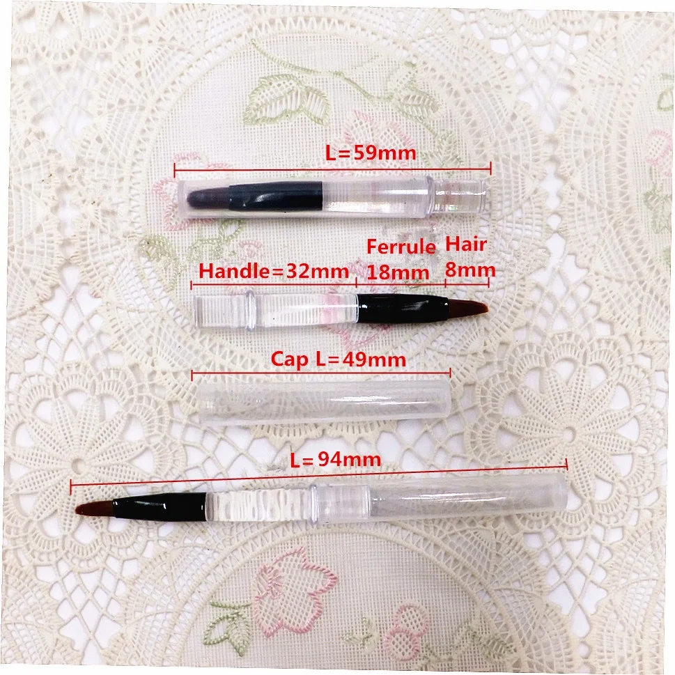 Портативная Черная или прозрачная мини-кисть для губ, кисть для подводки глаз с крышкой, кисть для помады