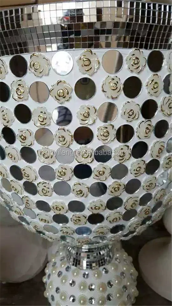 European FRP Floor Artificial Flower Tall Vase With Round Glass For Hall