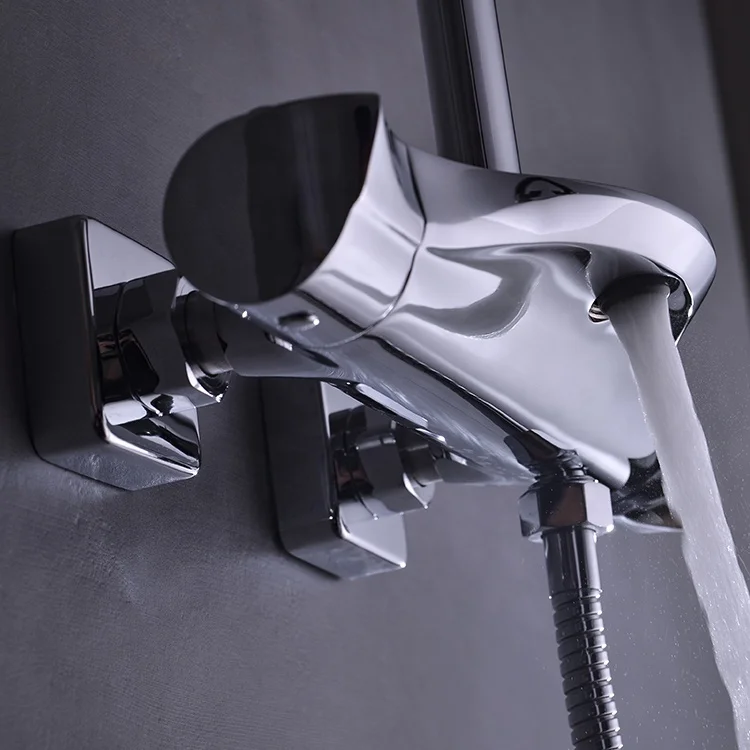 High Quality Thermostatic Egg Tube Chrome Shower Set Best Selling Fashion Shower Mixer Faucet For Bathroom