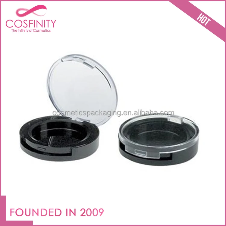 Latest design Cosmetic packaging high Quality transparent cosmetic loose powder case with puff