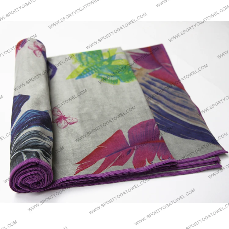 
Guangzhou OEM suede high color fastness and durable microfibre yoga mat towel 