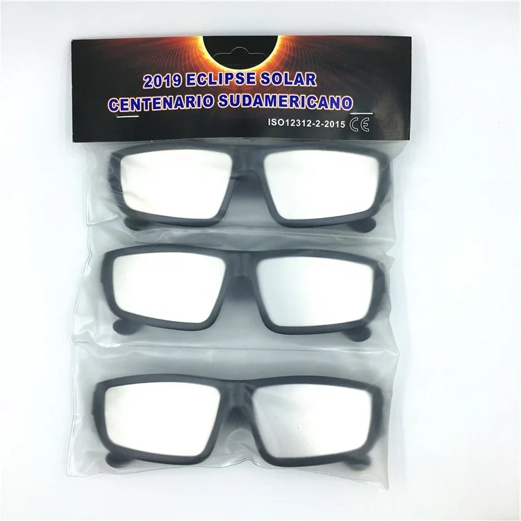 NASA APPROVED Adult Size CE and ISO Certified Plastic Safe Solar Eclipse Viewing Glasses(3 Pack)