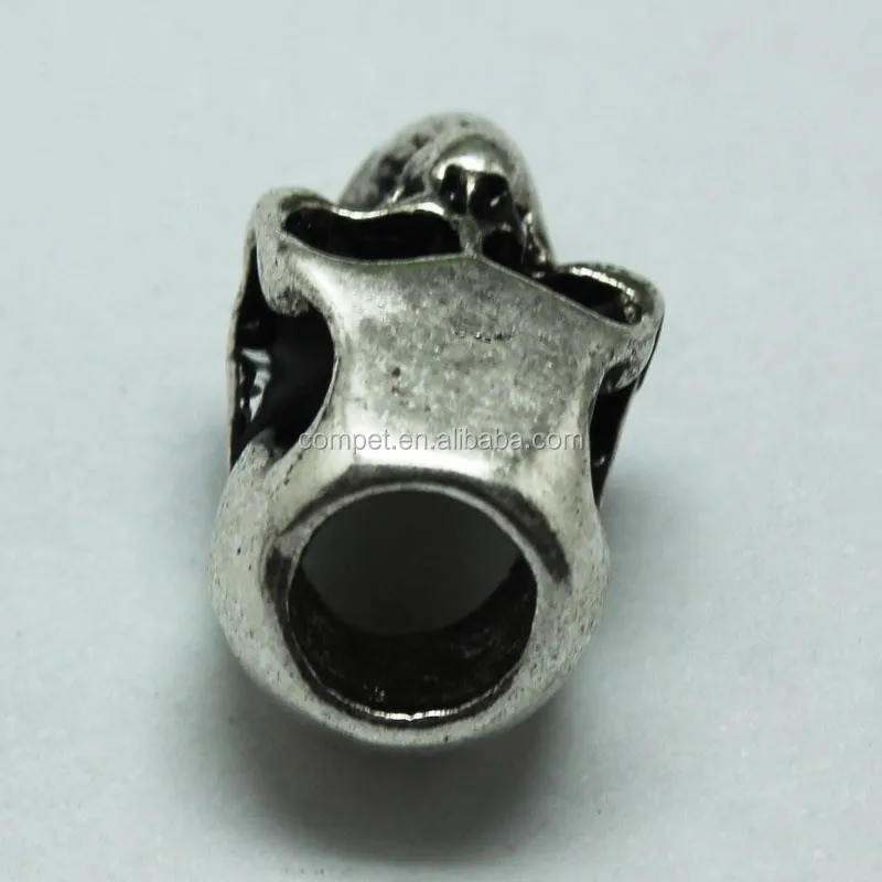 Lead Free Nickle Free Zinc Alloy Pdora Skull Shape Jewelry Hole Beads for Bracelets and Necklaces