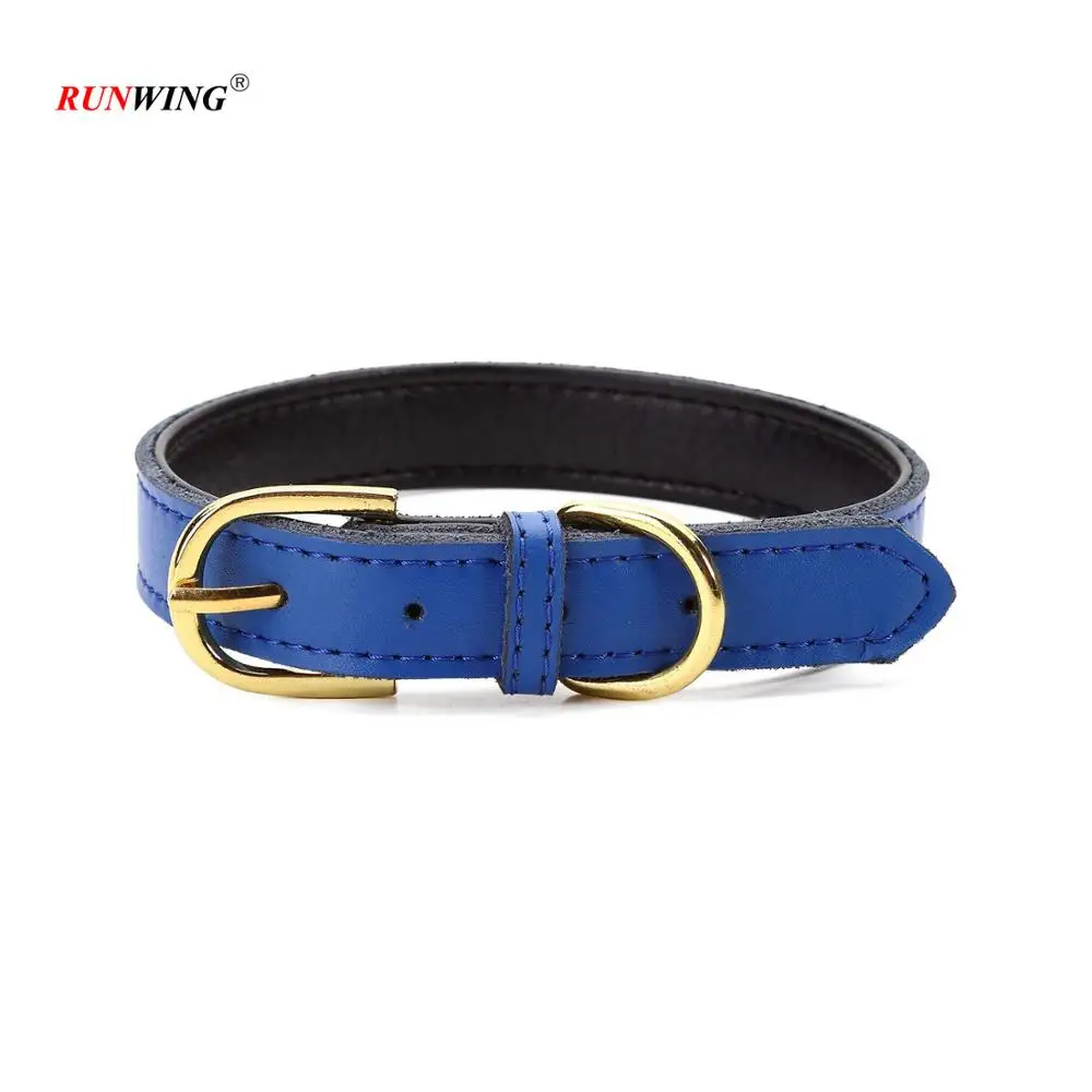 Custom Color Fashion Comfortable Leather Dog Collar with Rose Gold Buckle