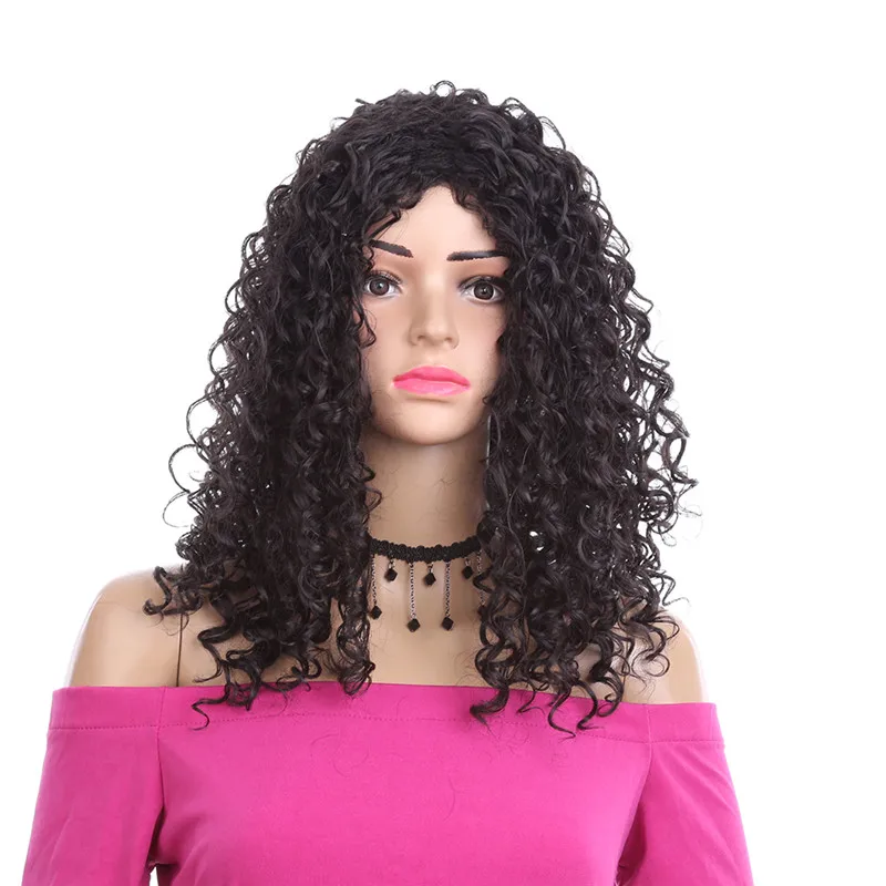 Female Long Full Curly Wigs Black Women Synthetic African American Afro Wig