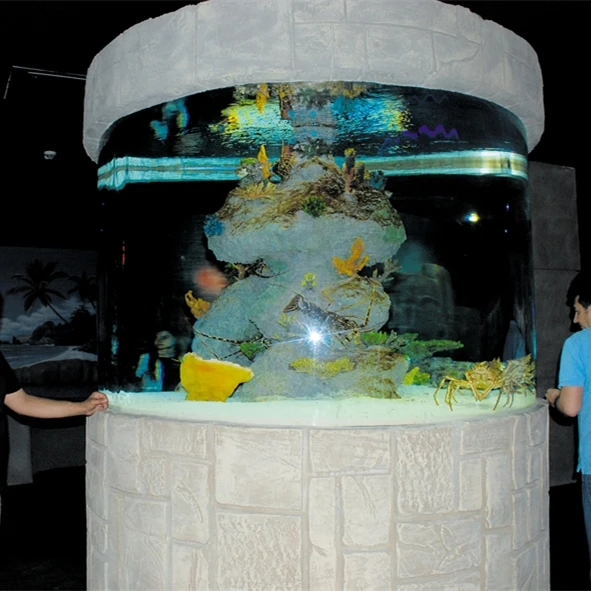 big cylinder acrylic aquarium fish tank