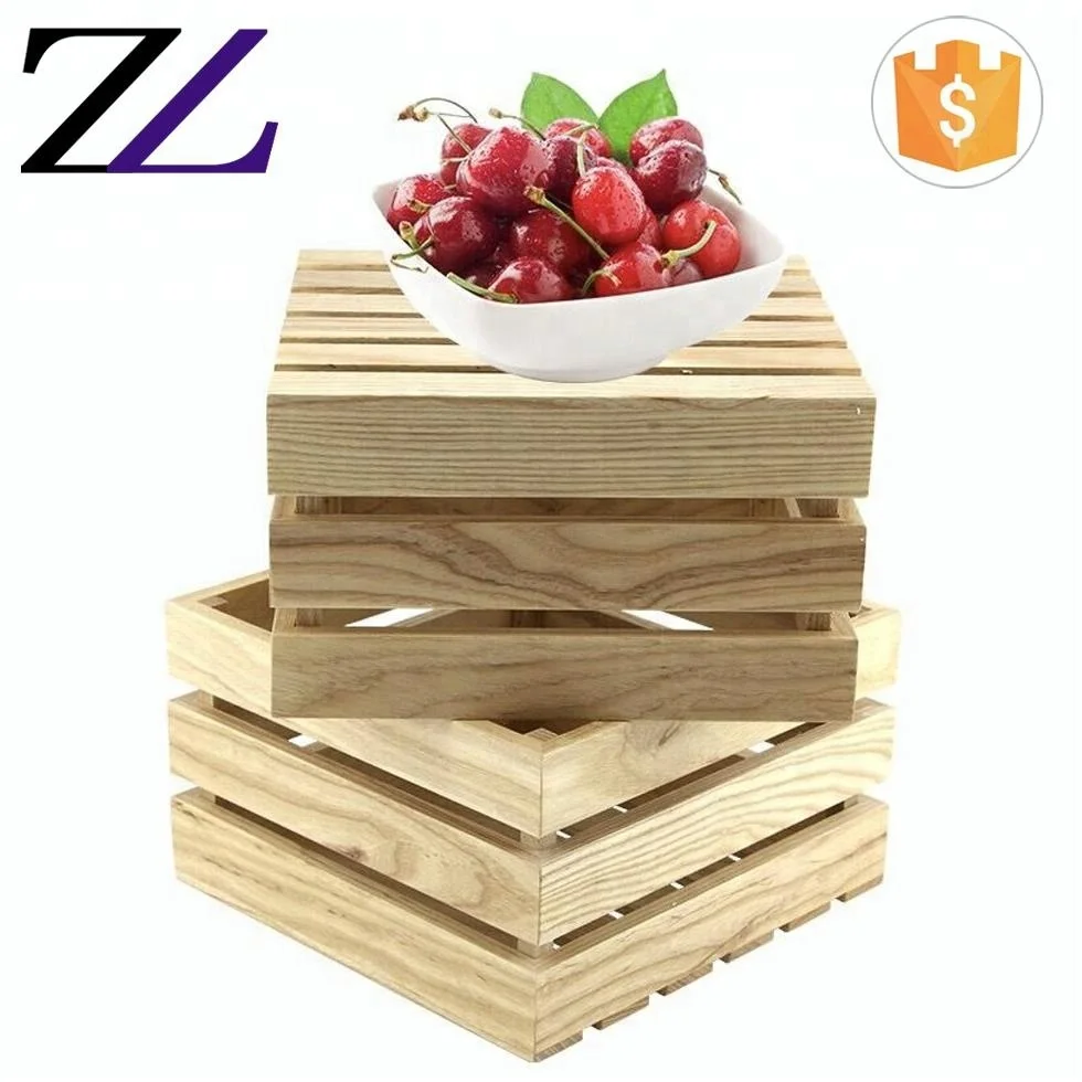 Crate Rustic Finish Wedding Decorative Wooden Tableware Food Stands Banquet Wood Cake Buffet Riser/luxury Buffet Display Stands
