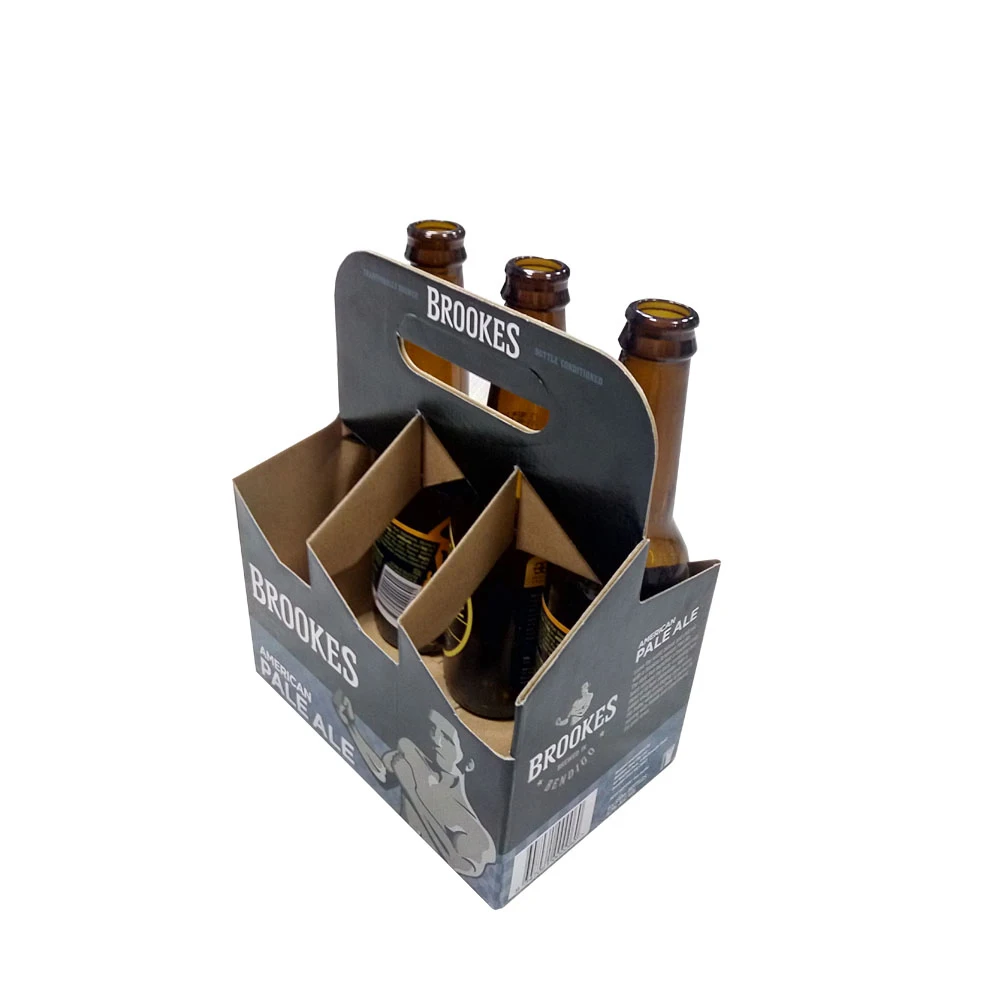 Горячие продажи вторичной переработки черный картон 6 бутылок пива коробка