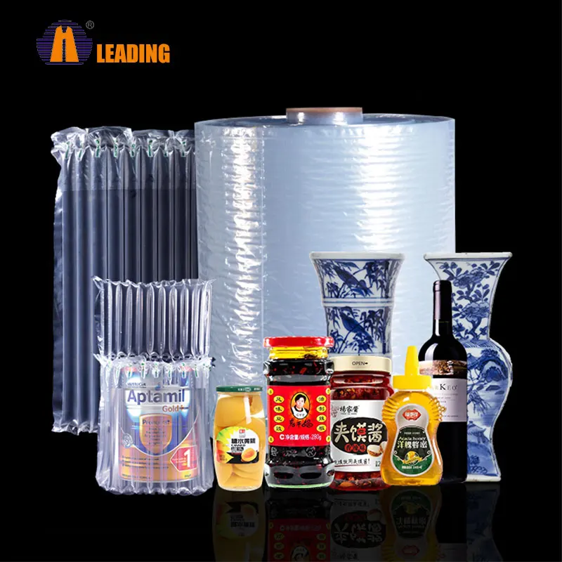 In Stock Blow Up Inflatable Air Column Post Wine Plastic Packing Bubble Bags For Protective Shipping Wine Bottles