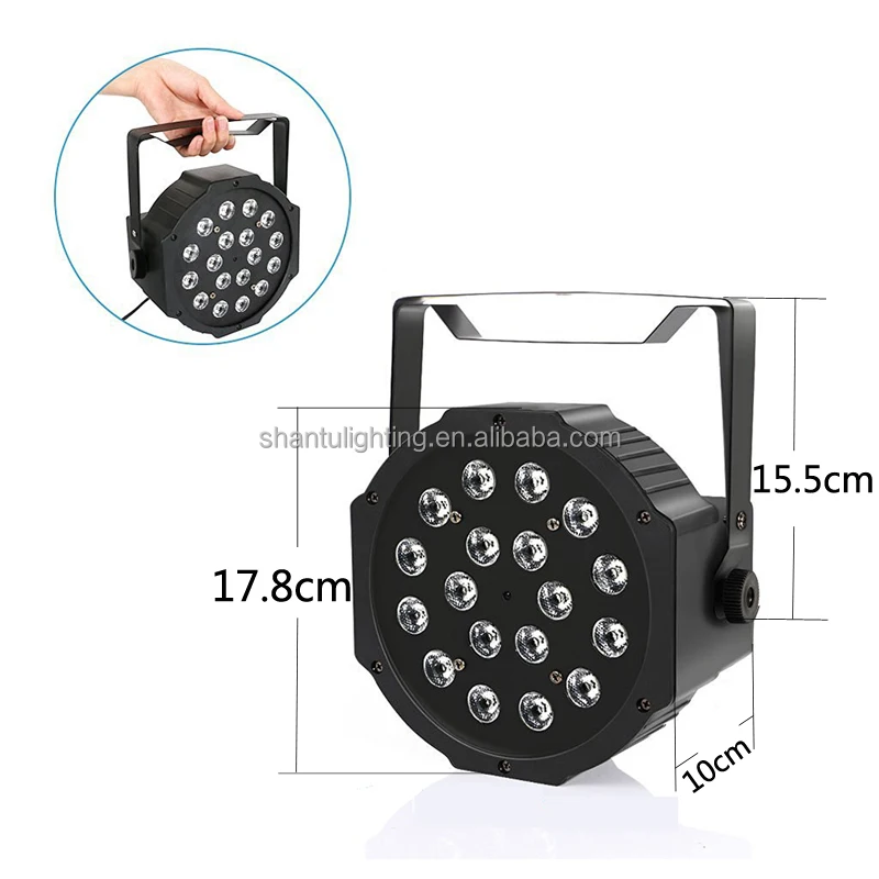 baisun 18pcs led par light RGB 3 IN 1 colorful plastic lighting for home party disco bar lighting