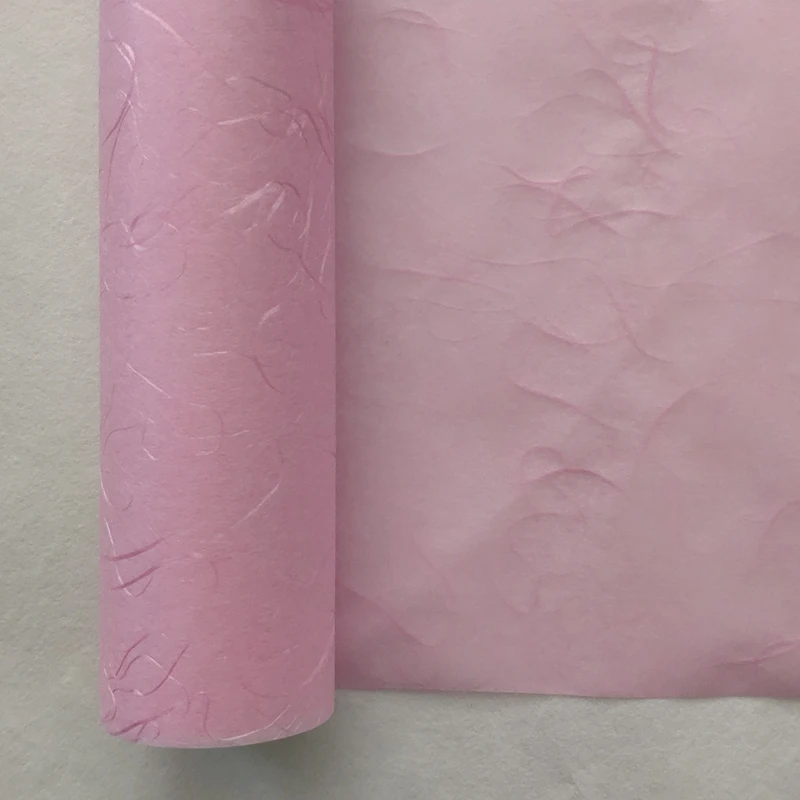 
pink eco friendly specialty bopp film laminated water proof flower wrapping decoration silk paper 60cm x 5m 