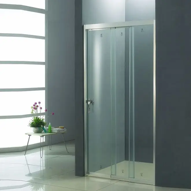 Aluminium Frame Tempered Glass Shower Sliding Door 3 Panel Sliding Glass Door 3 Piece Modern Rectangle Hotel Straight 8mm CN;GUA