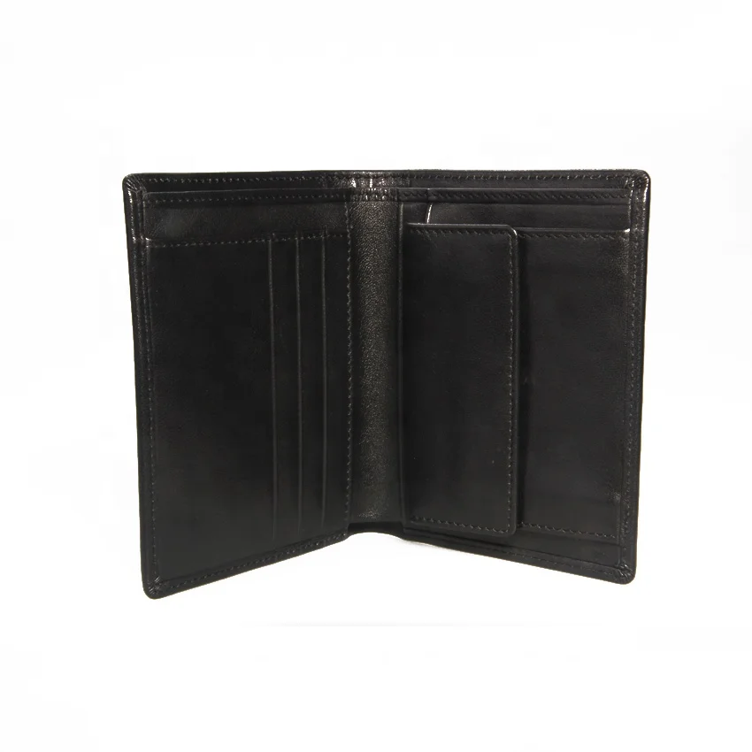 Slim Black Leather Wallets for Men Bifold RFID Blocking Thin Mens Coin Wallet