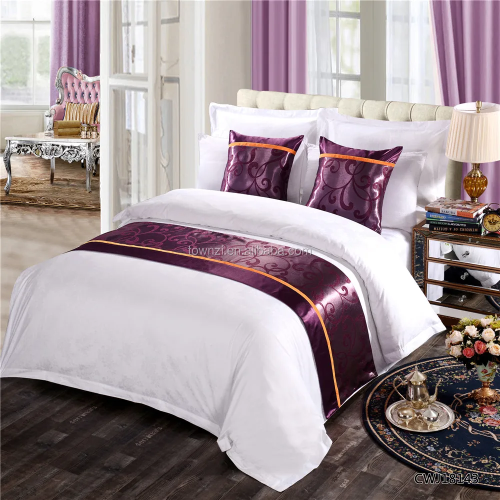 Wholesale New Design Luxury Hotel Decorative Bed Scarf king size Custom Bathroom Bed Sheet