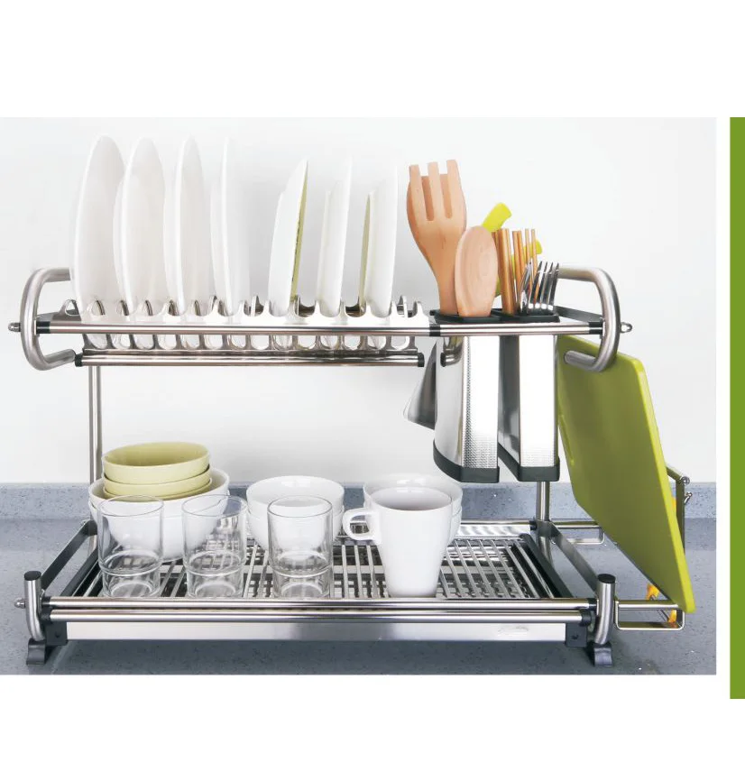 Hanging stainless steel dish rack