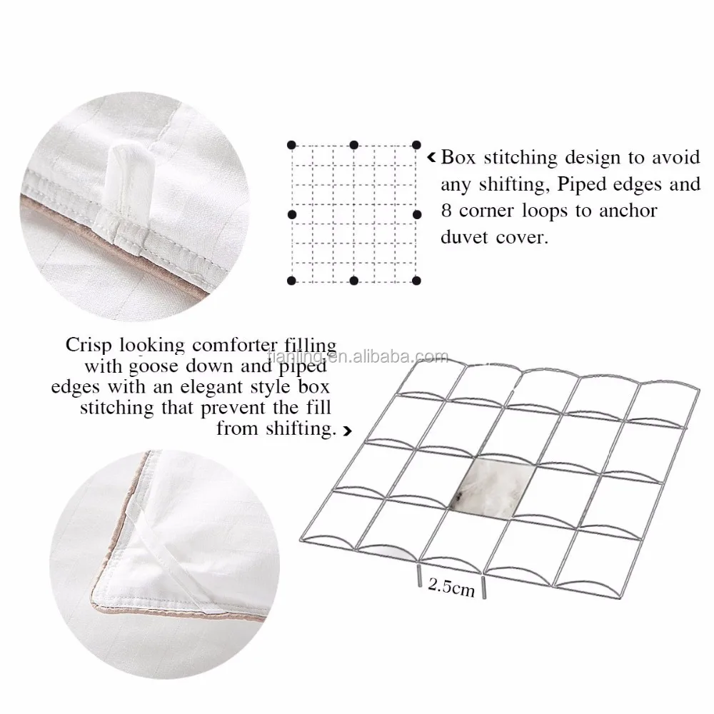 
King Size Duvet Insert White Goose Down Feather Comforter 100% Cotton Cover Fluffy Bed Quilt Blanket All Season (King, White) 