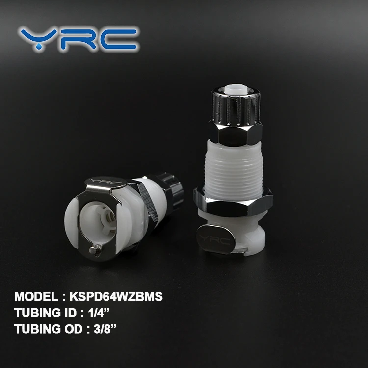 1/4 socket panel mount medical quick connect hose coupling