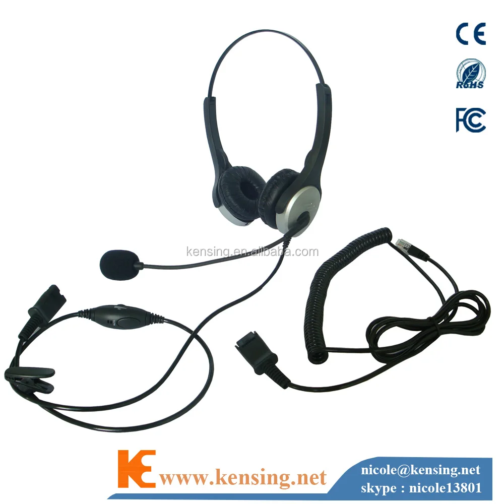 telephone headset with RJ 11 RJ9 QD or USB connector