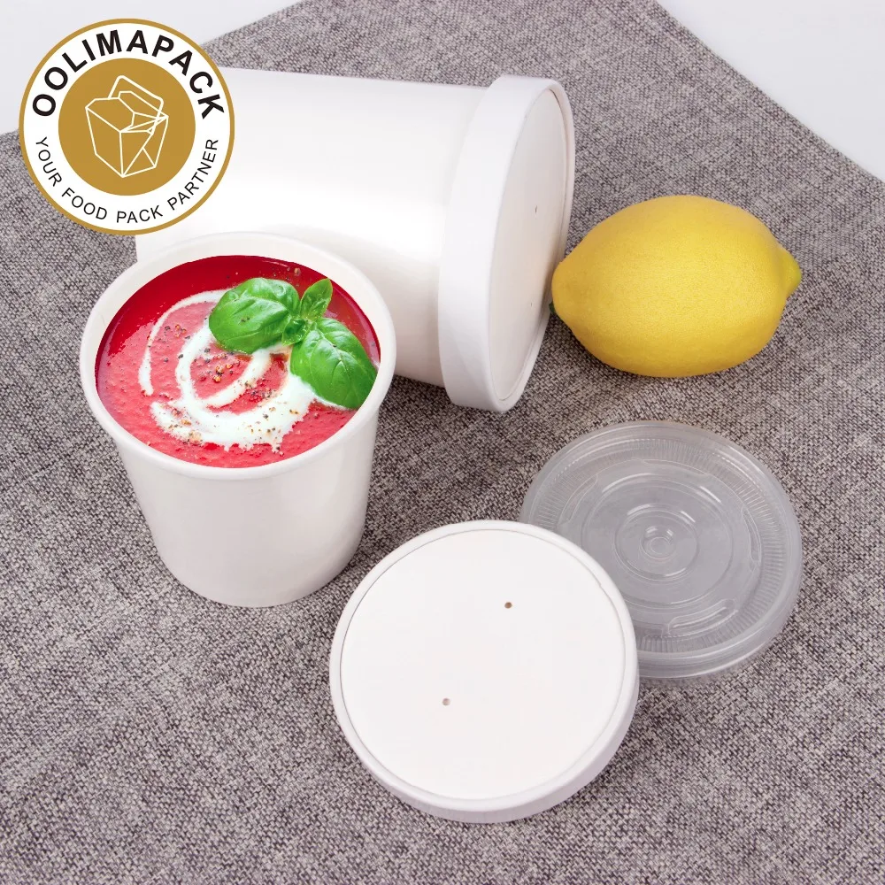 16oz brown paper soup cup with lid,26oz paper bowls and lids,soup cup with pp lid