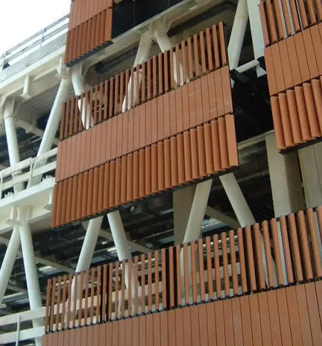 UV Resistance Solar Shading Facade And Partition WPC Wall Cladding