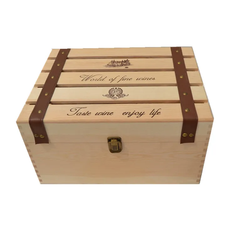 Luxury 6 Bottle Wooden Wine Boxes Glass Storage  Case For Wine Lovers