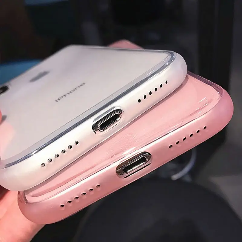 Crystal Clear Transparent Anti-shock Frame Bumper Phone Case For iPhone XS Max  XR X Soft TPU Protection Back Cover