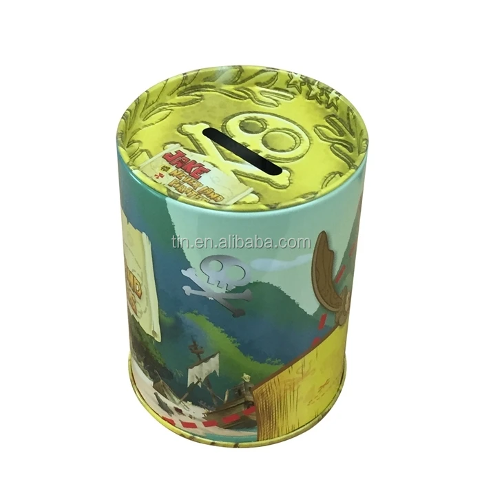 Vintage Money boxes tin cans coin bank collection boxes